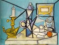 3 燭台のある静物画 1944 年キュビスト パブロ・ピカソ